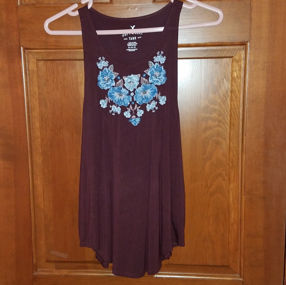 American Eagle Outfitters Embroidered Tank Top
